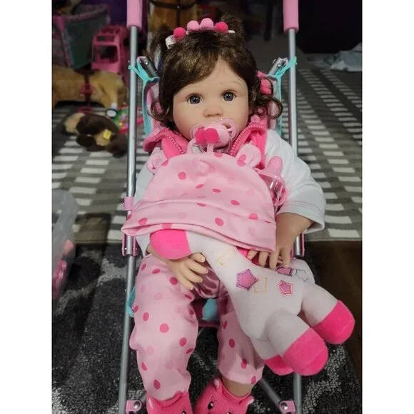 🆕22Inch Soft Cloth Body Newborn Baby Poseable Limbs Deer Reborn Baby Girl - Picture 2 of 11